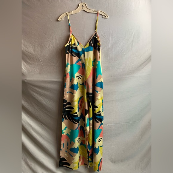 Boho Tropical Print Wide Leg Cami Jumpsuit - Picture 5 of 7